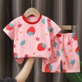 thumbnail image 3 of KPOPLK Toddler Baby Girl Summer Clothes Set Short Sleeve T-shirt Tops Pants Little Kids School Wear Outfits 2Pcs Size 3-4 Years,Pink, 3 of 3