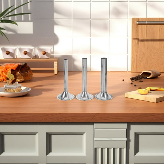 Masteelf Stainless Steel Sausage Stuffer Replacement Tubes for Home Use Versatile Sizes Efficient Meat Filling Tools 3pcs Silver