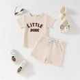 thumbnail image 2 of Pimfylm Toddler Baby Boy Summer Outfit,6 Month Baby Boy Clothe Short Sleeve Pocket Tops Shorts Summer Toddler Baby Boy Girl Clothes Set Unisex Outfits Solid Lightweight And Breathable, 2 of 3