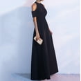 thumbnail image 4 of SMihono Stylish Off-Shoulder Womens Bridesmaid Dresses Long Ruffles Chiffon Flower Girl Dress for Wedding Party Gowns Black XL, 4 of 6