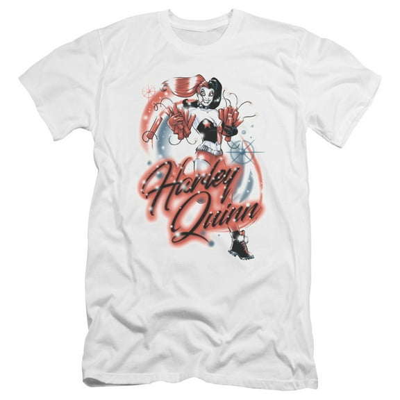 Batman Harley Airbrush-Hbo S/S Adult 30/1 T-Shirt-White