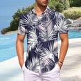 thumbnail image 3 of LODIENY Men's Hawaiian Wrinkle Free Shirts Lightweight Casual Summer Short Sleeve Button Down Tropical Tie Dye Gradient Color Printed Holiday Beach Vacation Tees Shirt Tops Gray M, 3 of 7