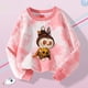 thumbnail image 5 of Suéter de cuello redondo para niños POP MART Labubu, lindo jersey con estampado de dibujos animados para niños y niñas, camisetas cálidas informales de invierno, regalos de cumpleaños para niños, 5 of 5