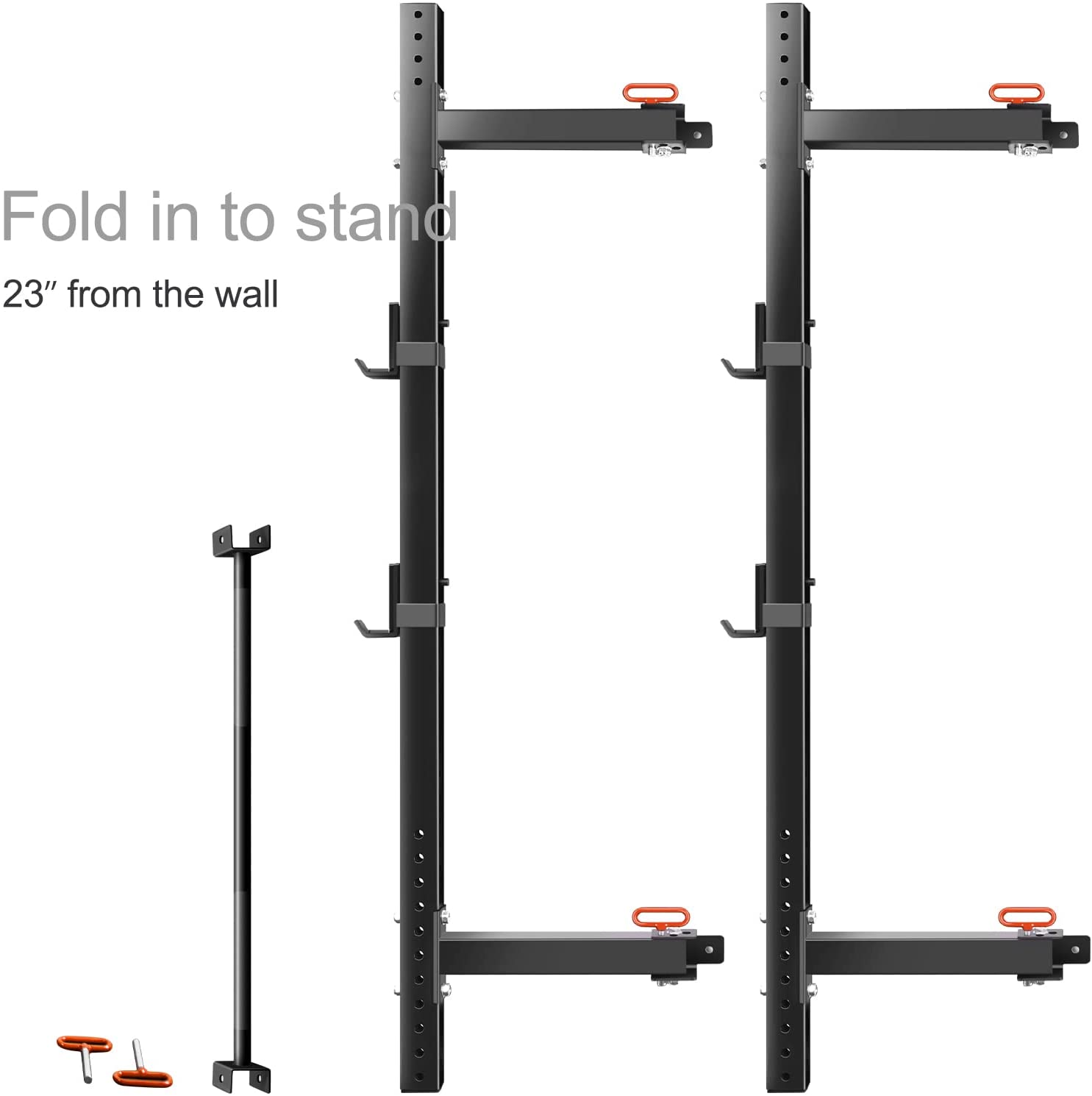 Buy Wall Mount Folding Squat Rack, 1000lb Capacity Fold Back Foldin Power Rack with Pull Up Bar
