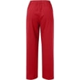 thumbnail image 5 of Women's Linen Pants 2024 Fashion Casual Versatile Solid Color Wide Leg Pants Loose Comfy Elastic Waist Pants with Pockets, 5 of 5