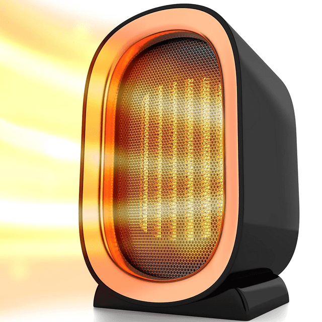 Portable Electric Space Heater Ceramic Space Heater for Indoor Use Overheat Protection Tip-Over Protection Low Noise Heating Safe Electric PTC Ceramic Heater Fan for Office Home Room