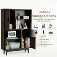 thumbnail image 5 of Gymax Sideboard Storage Cabinet Bookshelf Cupboard w/Door Shelf Espresso, 5 of 10