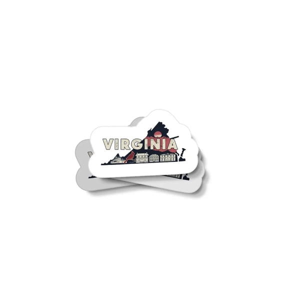Retro Virginia Waterproof Sticker