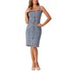 thumbnail image 2 of INSPIRE CHIC Vestidos de mezclilla para mujer, con botones, sin mangas, escote corazón, midi, en color gris azul, talla XL, 2 of 6