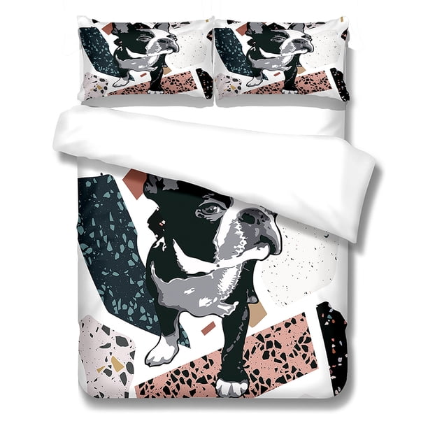 Juegos de edredón de cama Funda nórdica con estampado temático de perro Fundas de almohada Decorativas Cachorro lindo Suministros para dormir Juego de cama M LYSHDW2109250008 3 piezas seitruly HA012374-05