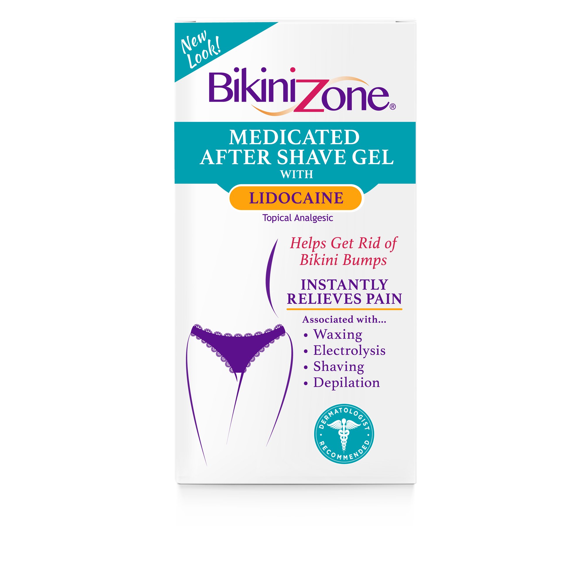 Bikini Zone Medicated After Shave Gel - Instantly Stop Shaving Bumps, Irritation & Itchiness - Gentle Formula Cream for Sensitive Areas - Dermatologist Approved & Stain-Free (1 oz)
