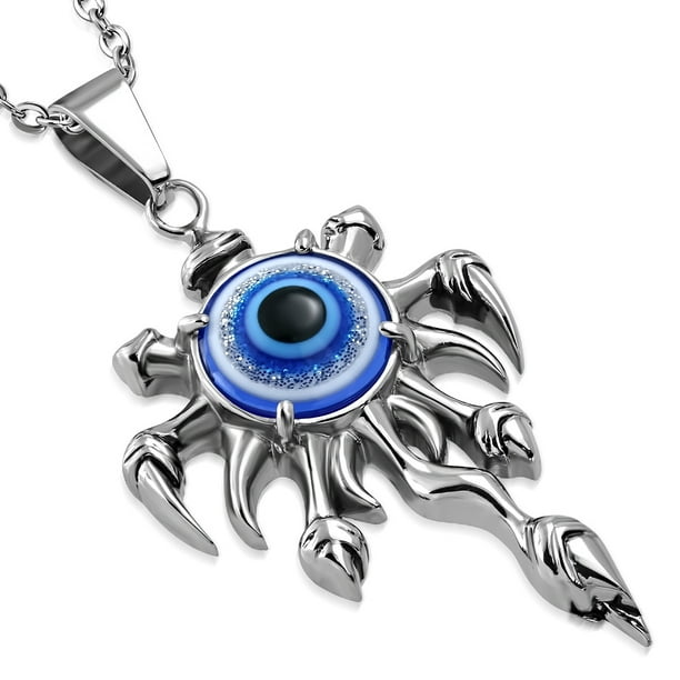 My Daily Styles Stainless Steel Blue Gothic Evil Eye Mens Pendant