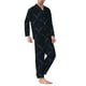 thumbnail image 2 of Balery Black Fish scales Pijama para Hombre de Dos Piezas con Manga Larga, Conjunto de Dormir y Descanso Suave con Bolsillos-Large, 2 of 7