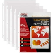 OFFICEWERKS Heavy Duty Clear Sheet Protectors, 8.5" x 11", 250 Pack, Top Load,Reinforced Holes, Acid-Free/Archival Safe