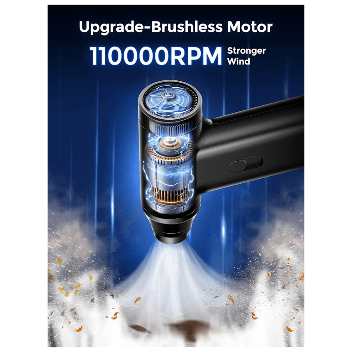 Compressed Air Duster, Portable Electric Air Duster for Computer, Car, Home, , Cordless Keyboard Cleaner