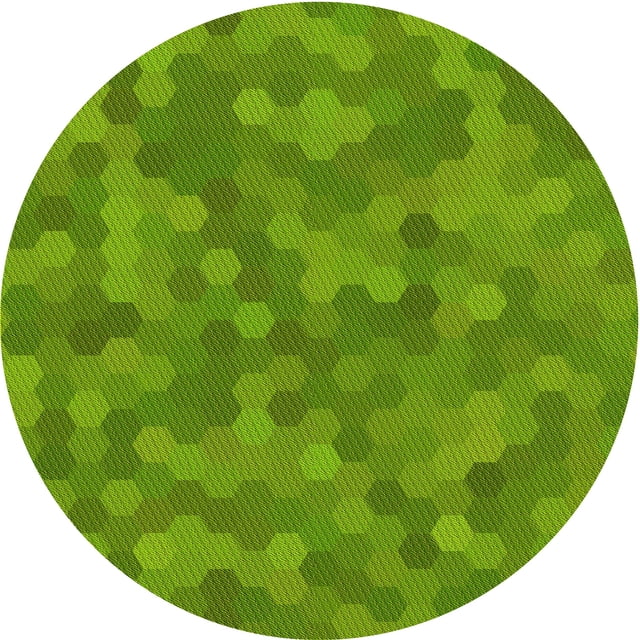 Ahgly Tapis Rond Lavable en Machine Intérieur Transitionnel Vert Lime Foncé, 4 Pieds Rond