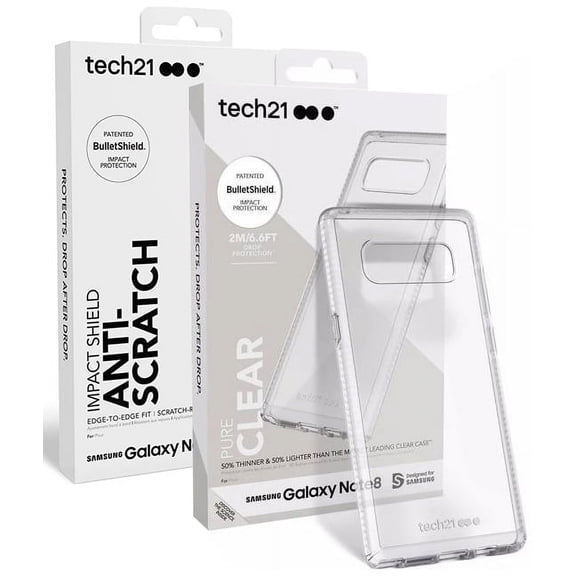 Bundle - 2 Items: Pure Clear Case Cover and ImpactShield Full-Size Display Guard Screen Protector for Samsung Galaxy Note 8 (SM-N950)