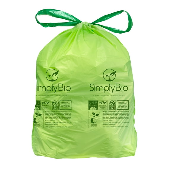 13 Gal. 1 Mil. Compostable Trash Bags with drawstring, Eco-Friendly, Heavy-Duty (30-Count)