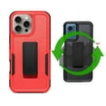thumbnail image 2 of For iPhone 16 Pro Max Case, Dual Layer Shockproof 360-Degree Rotating Belt Clip Case Cover with Kickstand (Red), 2 of 7