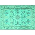 thumbnail image 1 of Ahgly Company Indoor Rectangle Medallion Turquoise Blue Traditional Area Rugs, 6' x 9', 1 of 4