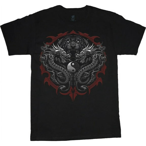 Yin Yang Tiger Dragon T-shirt Mens Graphic Tees