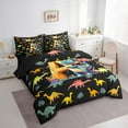 thumbnail image 2 of Manfei Monogrammed A Twin Bedding Sets 7pcs,Zoo Animal Dinosaur Bedding Comforter Set 7pcs,Black Yellow Sheet Sets,Microfiber Room Decorative Reversible, 2 of 6