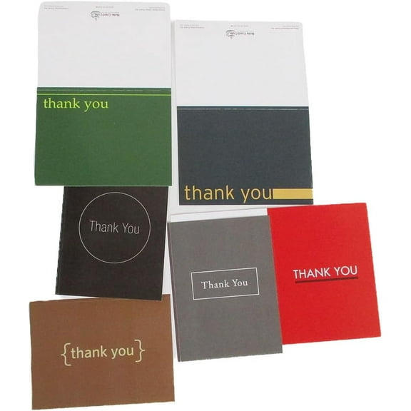 Plain Print Thank You Cards Variety - A6-36 with Envelopes