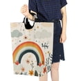 thumbnail image 4 of Yayeee Freestanding Laundry Hamper with Handle Collapsible Large Storage Basket for Clothes, Cute Rainbow, 4 of 7
