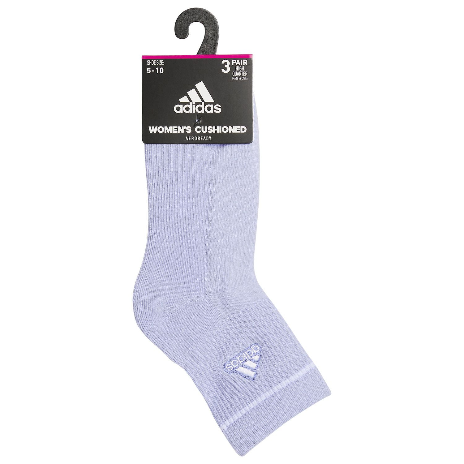 Women's adidas Cushioned Sport 2.0 3-Pack High Quarter Socks Color: Linen Green Size: 5-10