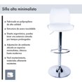 thumbnail image 2 of Banco Alto Silla Para Bar Barra Cocina Ajustable Respaldo blanco, 2 of 8