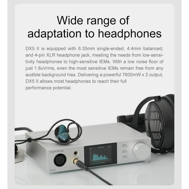 Topping DX5II 2-Channel Headphone Amplifier,Fully Balanced DAC