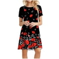 thumbnail image 2 of Xihbxyly Dresses for Women 2024 Women'S Summer Dress Sleeveless Ruffle Sleeve Round Neck Mini Dress Solid Loose Short Flowy Dress Wedding Guest Dresses for Women Black L Things Under 5 Dollars, 2 of 7