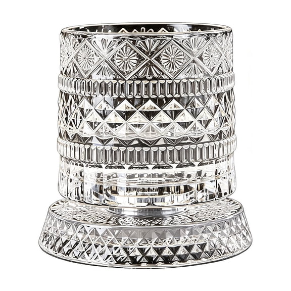 Spinning Whiskey Glasses,Rotating Whiskey Glass, Whiskey Glasses with 360° Rotating Base, for Home Bar, Unique Gifts