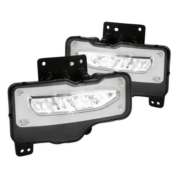 Spec D Tuning Lf Sie17cled Dl Chrome Led Fog Lights For 17 Up Gmc Sierra 1500 Walmart Com Walmart Com