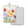 thumbnail image 3 of Wildflowers 7x9.8in Pot Holder Set Heat-Resistant Oven Hot Pads Durable with Storage Loop, 3 of 7