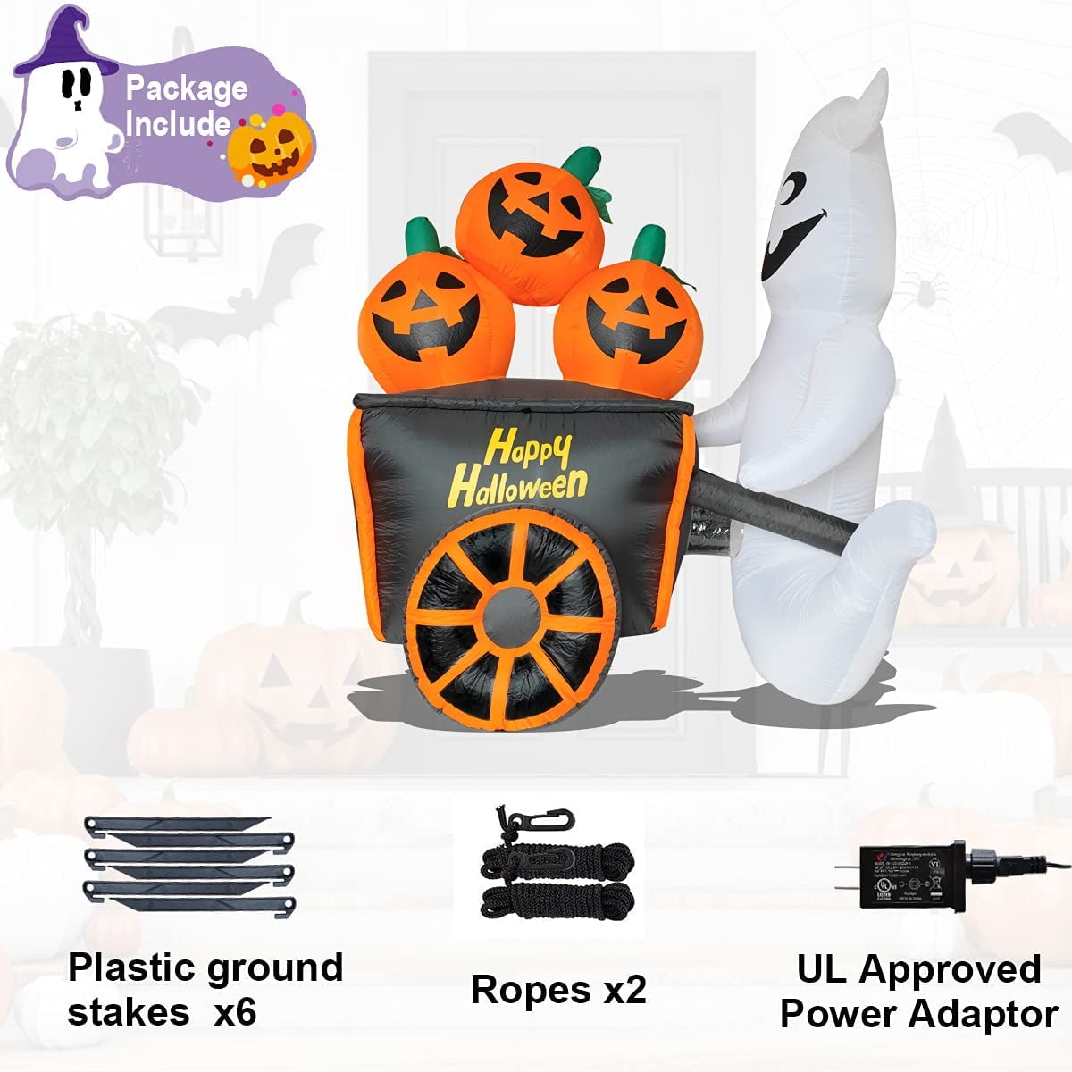 7.8FT 2024 Headless Pumpkin Knight Inflatable Halloween Blow Up