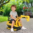 thumbnail image 2 of Qaba Excavatrice à Chevaucher pour Enfants avec Pelle, Camion de Construction pour Jeu d'Imitation avec Rangement sous le Siège, Son Réaliste, Roues à Bande de Roulement, Conception Sans Alimentation, 2 of 10