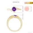 thumbnail image 4 of ANGARA Natural Bar-Set Solitaire Round Amethyst Bypass Ring in 14K Yellow Gold for Women (Size-6mm) | February Birthstone, Birthday, Anniversary, Jewelry Gift for Women | Natural Amethyst Ring, 4 of 9