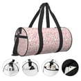 thumbnail image 5 of Xecao Floral Retro Style print Round Travel Duffel Bag is a foldable gym bag with an inner pocket, perfect for travel sports, 5 of 8