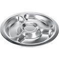 thumbnail image 1 of ORUYROP Assiette en Acier Inoxydable, Assiette Divisée pour Déjeuner Dîner Compartiment Miti Plateaux Ronds pour Aliments (Quatre Compartiments), 1 of 5