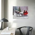 thumbnail image 3 of Nawypu  Christmas Canvas Wall Art, Children and Horse Pull Sledges, Christmas Trees Decorations Artwork Print on Canvas, Country Christmas Wall Art Decorations for Home Living Room Decor, 3 of 4