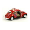 thumbnail image 4 of 7" Kinsmart 1967 VW Volkswagen Beetle Decal Diecast Model Toy Car 1:24 Red, 4 of 4