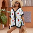 thumbnail image 3 of Egg,avocado And Tomato Pattern Women's Swimsuit Coverup Summer Beach Cover Up Bathing Suit Dress, 3 of 6