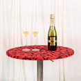 thumbnail image 1 of HSHDLDF JISEN Nappe Ronde en Spandex pour Cocktail, Ajustée et Extensible, Bonnet de Table 24 Pouces B-Red avec Noir, 1 of 4
