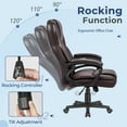 thumbnail image 2 of Furmax High-back Executive Office Chair With Lumbar Support Height Adjustable Swivel Seat PU Leather, Brown, 2 of 7