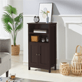 thumbnail image 1 of Yaheetech 5-Tier Bathroom Floor Cabinet with Double Door and Adjustable Shelf, Espresso, 1 of 5