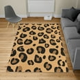 thumbnail image 2 of Animal Turkish Area Rug, Leopard Animal Skin Pattern in Abstract Style Wild Safari Jungle Theme, Soft Carpet for Living Room Decor with Distressed Look, 6.6' X 9.6', Caramel Black, by Ambesonne, 2 of 4
