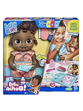 Baby Alive Lulu Achoo Doll, 12-Inch Doctor Play Toy, Sounds, Movements, Black Hair