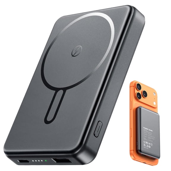 morfec Magsafe Portable Charger, 12000mAh Magnetic Power Bank with 20W PD Fast Charging, Slim Wireless Battery Pack Compatible with iPhone 17/16/15/14/13 Series