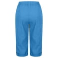 thumbnail image 5 of Outfmvch gauze pants women Wide Leg Trousers with Pockets Business Casual Pants for Women Straight-legs Drawstring Elastic Waist Cotton Linen Palazzo Pants Women's Culottes Pull On Pants Blue S, 5 of 5